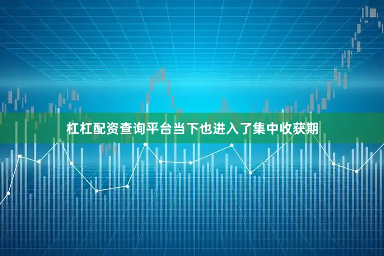 杠杠配资查询平台当下也进入了集中收获期
